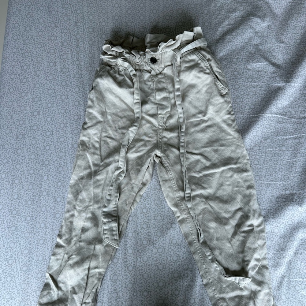 (2/$20) Aerie Cream Paperbag Waist Pants